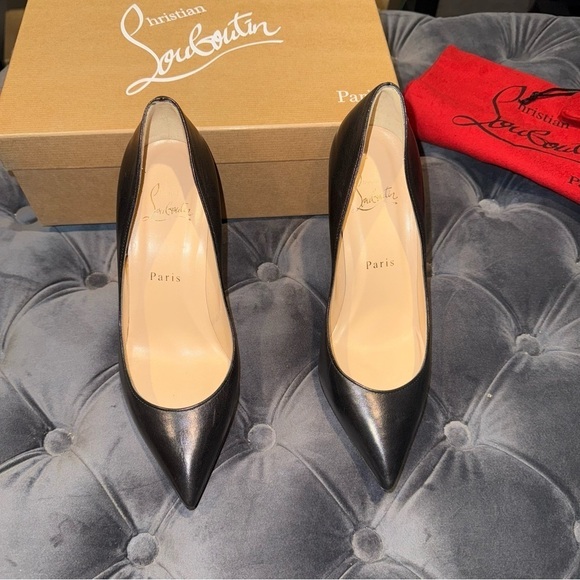 New Size 37 Christian Louboutin O Pigalle Plume 85 Nappa Black Heels - Picture 2 of 16